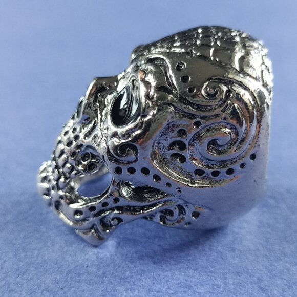 💀🌹 Calavera Day of the Dead Gothic Skull Ring – Size 10/7 - Picture 4 of 4